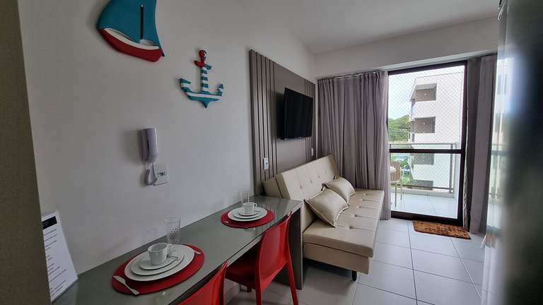 Elegância Makia Resort c/Varanda Muro Alto #210B