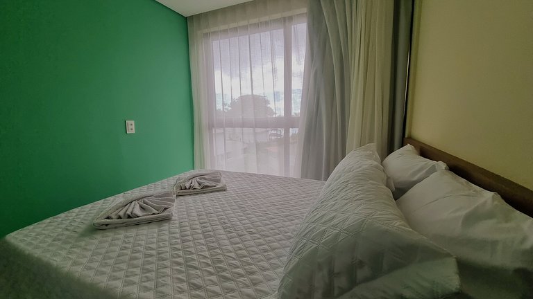 Luxo50m praia Carneiros varanda frente mar #209