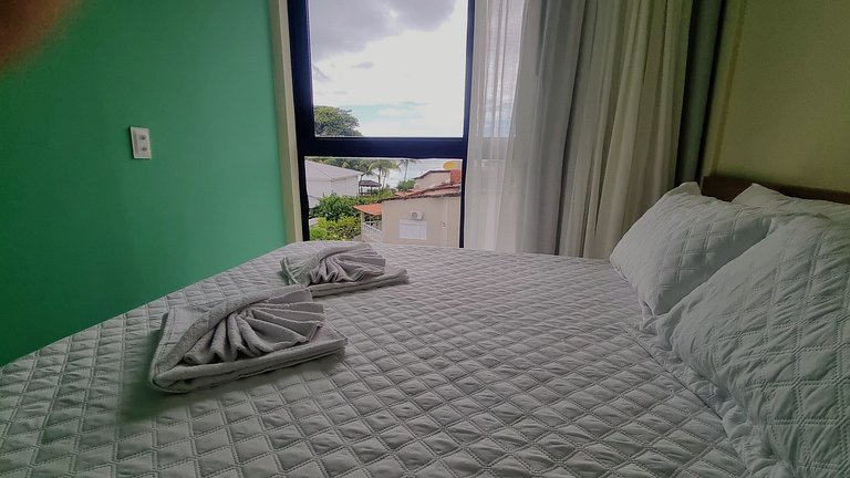 Luxo50m praia Carneiros varanda frente mar #209