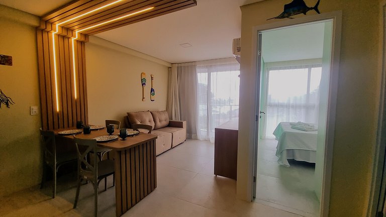 Luxo50m praia Carneiros varanda frente mar #209