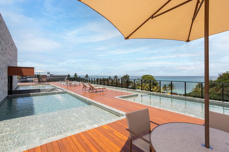 Luxo50m praia Carneiros varanda frente mar #209