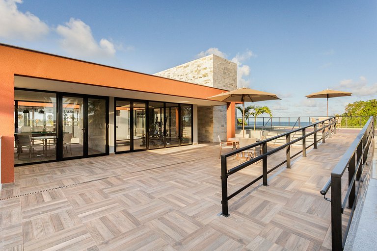 Apto DELUX Carneiros frete Mar 50m Praia #109