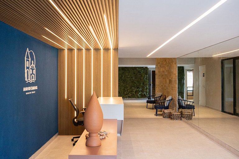 Luxo50m praia Carneiros varanda frente mar #209