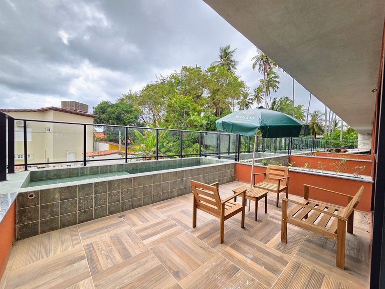 Incrivel 1quarto c/piscina priv 50m praia #009