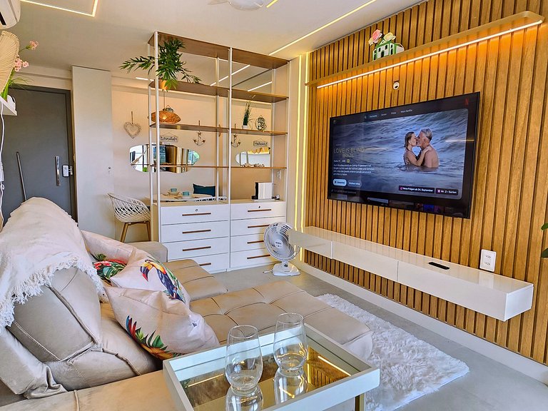 Incrivel 1quarto c/piscina priv 50m praia #009