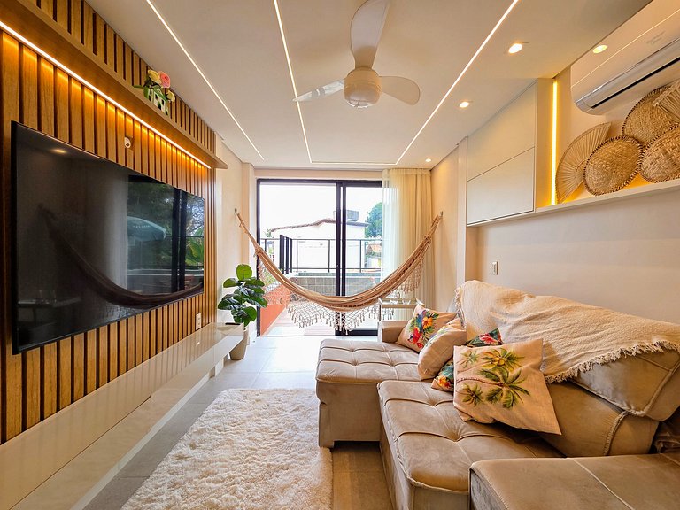 Incrivel 1quarto c/piscina priv 50m praia #009