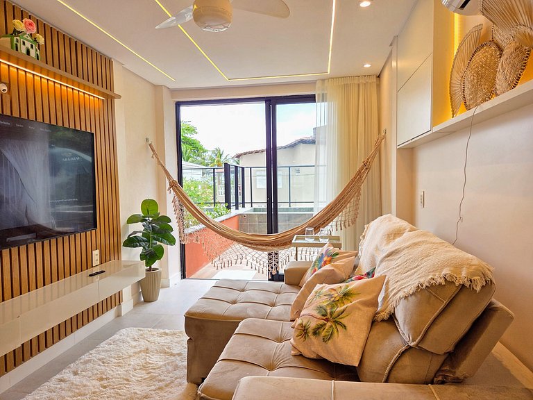 Incrivel 1quarto c/piscina priv 50m praia #009