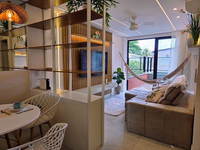 Incrivel 1quarto c/piscina priv 50m praia #009