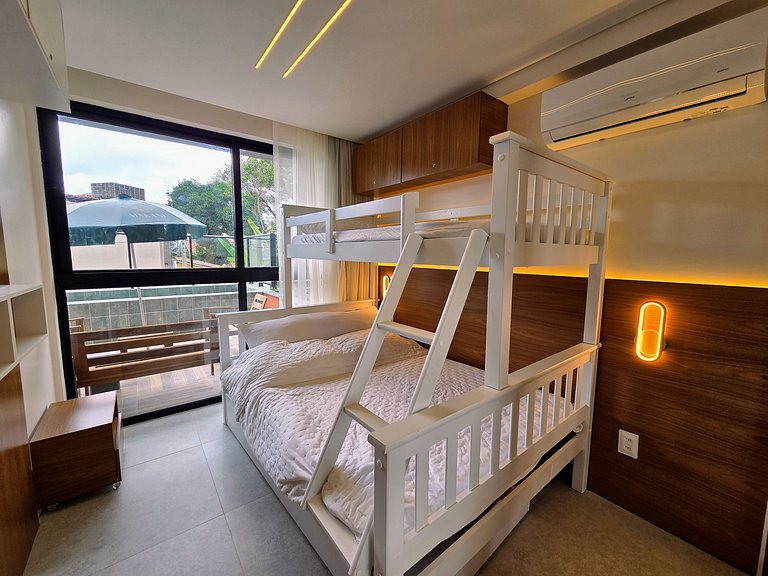 Incrivel 1quarto c/piscina priv 50m praia #009